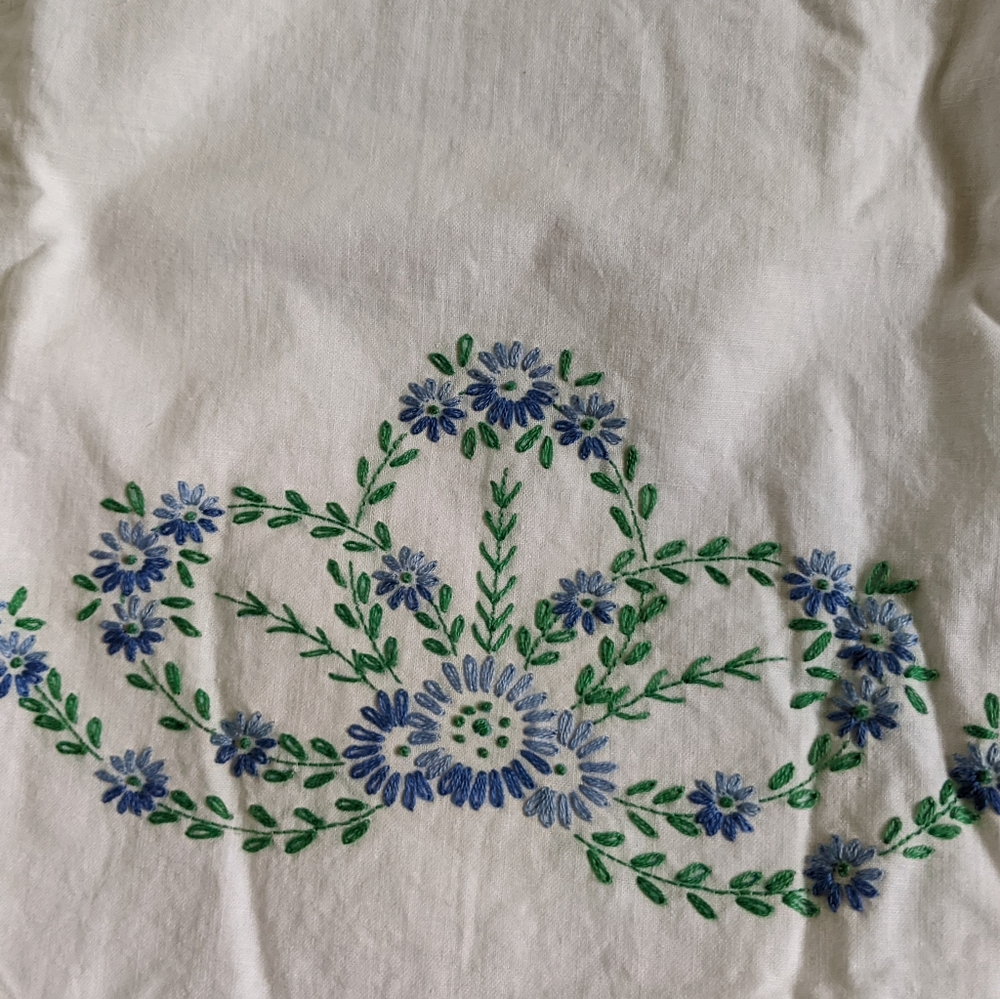 Vintage embroidered pillowcase